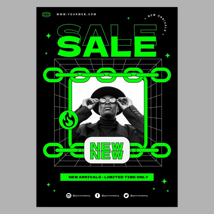Vector Gratis templat poster kisi desain datar