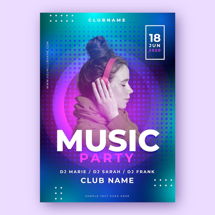 Vector Gratis templat poster pesta musim panas dengan foto