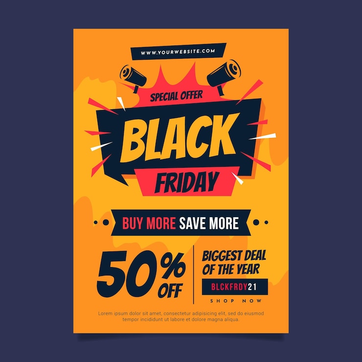 Vector Gratis templat poster vertikal black friday datar