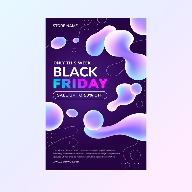 Vector Gratis templat poster vertikal black friday gradien