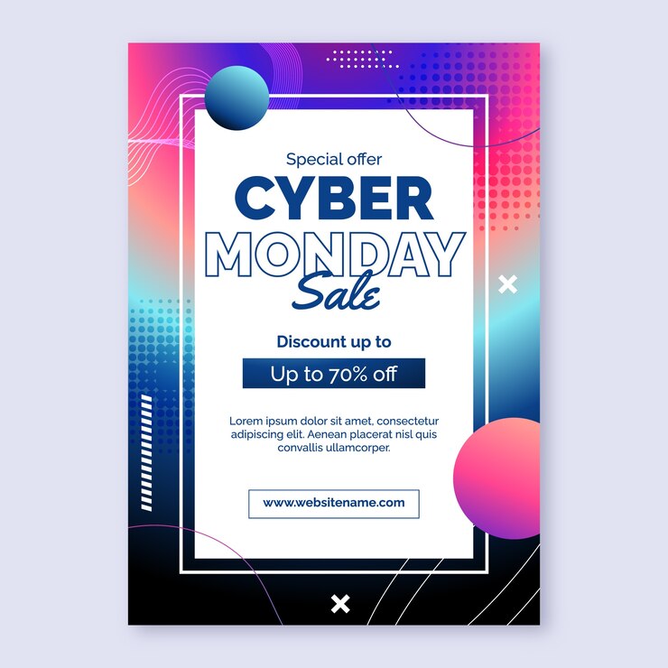 Vector Gratis templat poster vertikal cyber monday