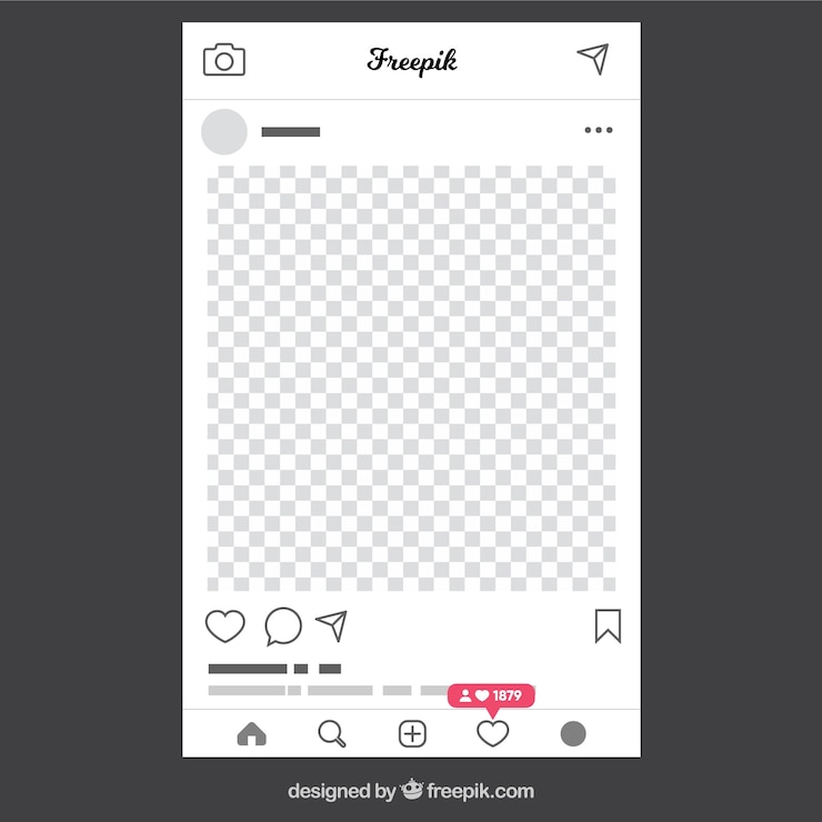 Vector Gratis templat postingan instagram dengan notifikasi