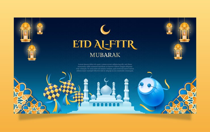 Vector Gratis templat postingan media sosial eid al-fitr realistis