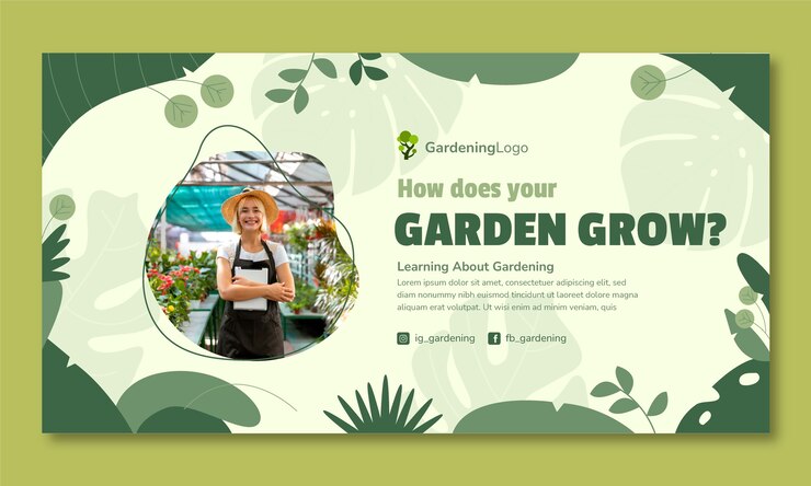 Vector Gratis templat promo media sosial berkebun datar