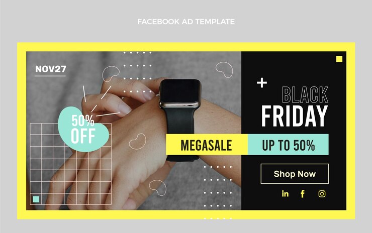 Vector Gratis templat promo media sosial black friday datar
