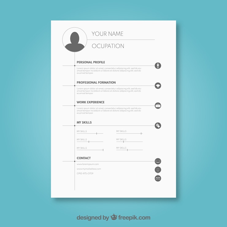 Vector Gratis templat resume modern