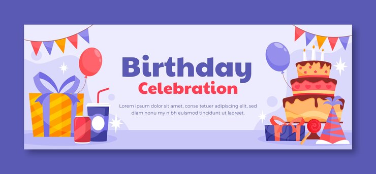 Vector Gratis templat sampul media sosial untuk perayaan pesta ulang tahun