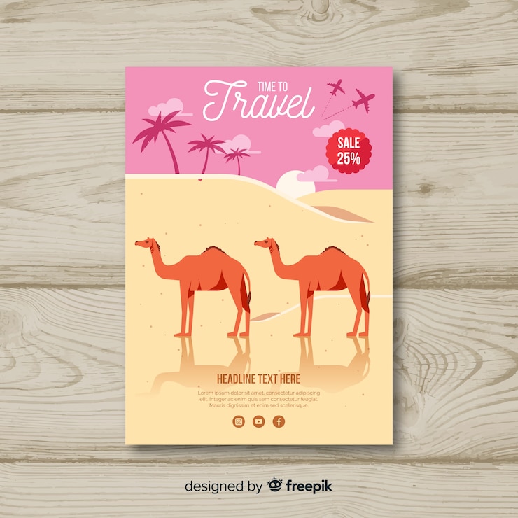 Vector Gratis templat selebaran perjalanan
