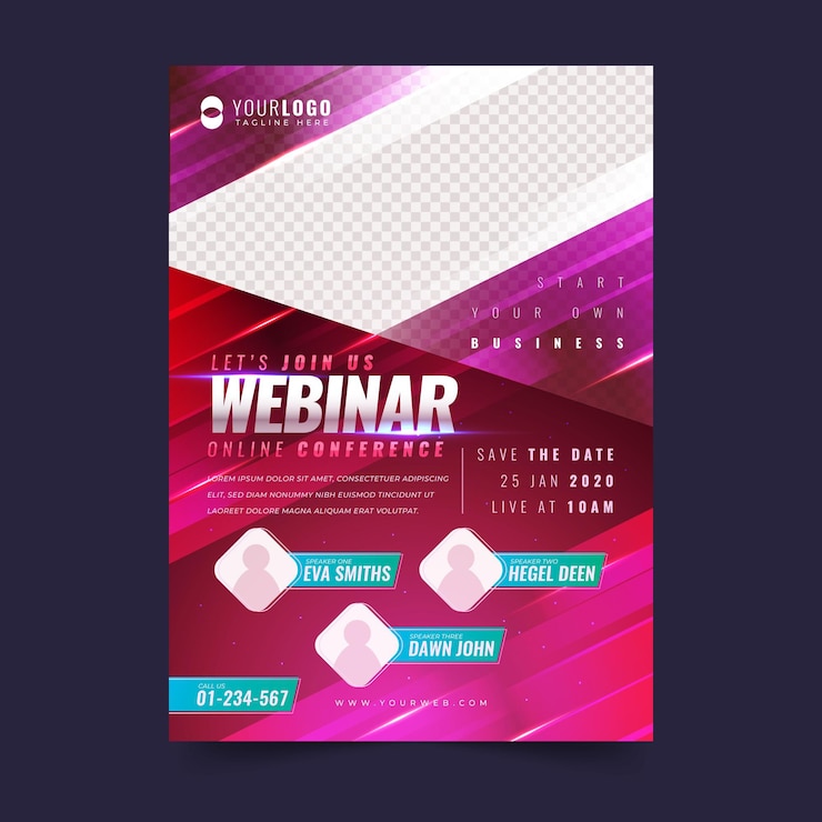 Vector Gratis templat selebaran webinar