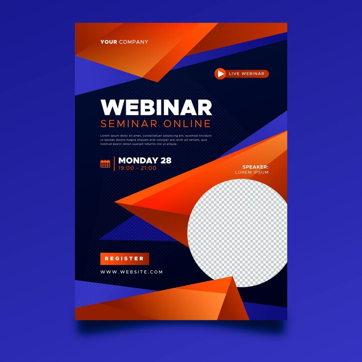 Vector Gratis templat selebaran webinar