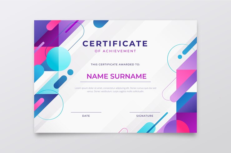 Vector Gratis templat sertifikat modern gradien