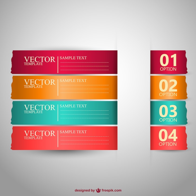 Vector Gratis templat spanduk dalam berbagai warna