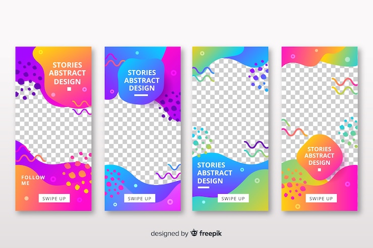 Vector Gratis templat story instagram abstrak