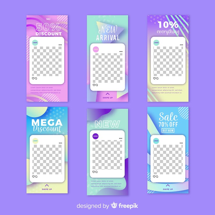 Vector Gratis templat story instagram dengan bingkai kosong