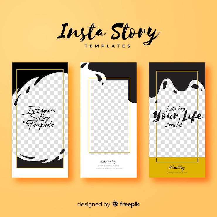 Vector Gratis templat story instagram dengan bingkai kosong