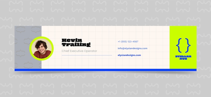 Vector Gratis templat tanda tangan email desain datar