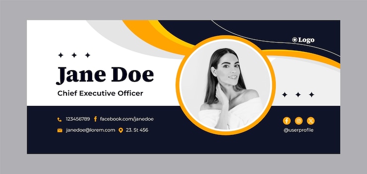Vector Gratis templat tanda tangan email digambar tangan