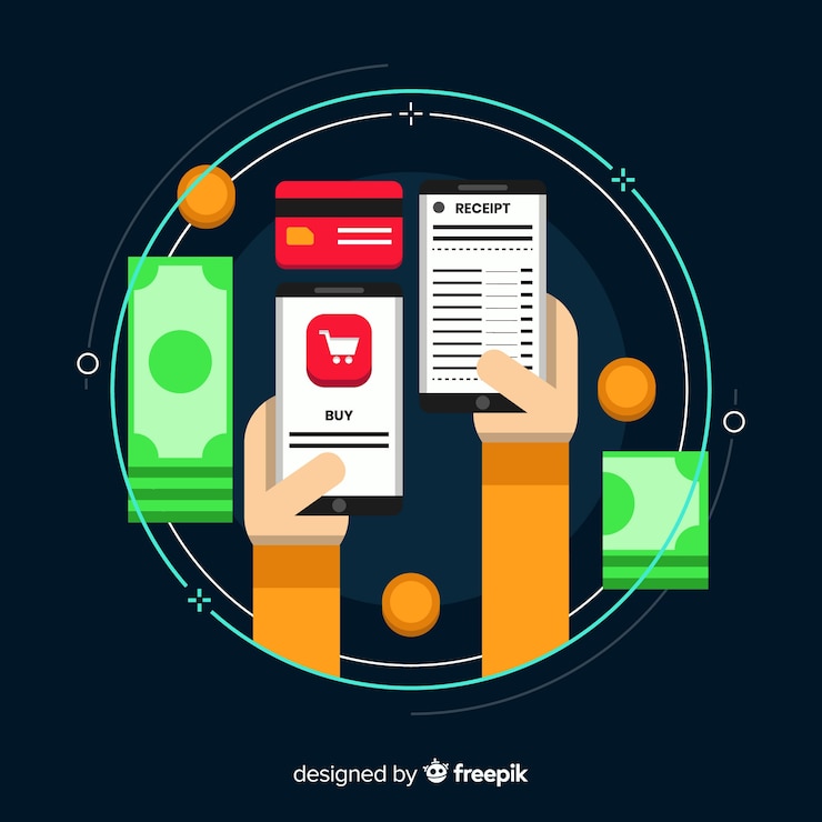 Vector Gratis templat tanda terima pembayaran dengan desain datar
