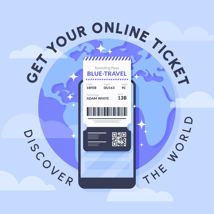 Vector Gratis templat tiket online desain datar