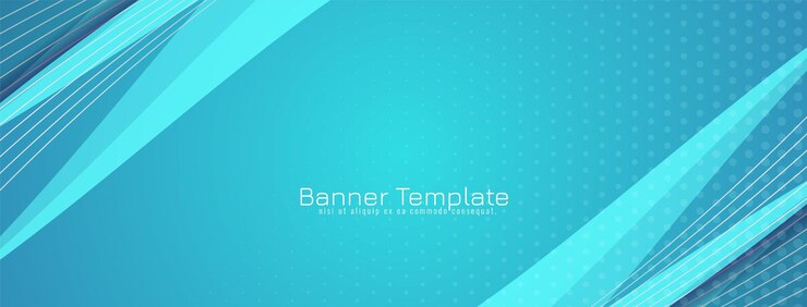 Vector Gratis templat vektor spanduk desain gaya gelombang biru dinamis modern