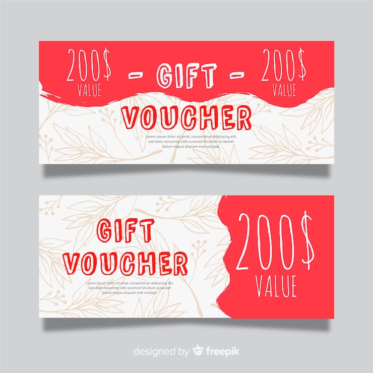 Vector Gratis templat voucher hadiah dengan gaya modern