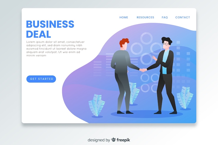 Vector Gratis template business landing page
