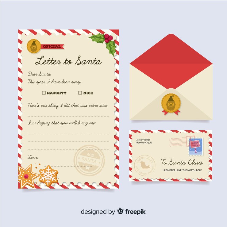 Vector Gratis template flat design christmas stationery