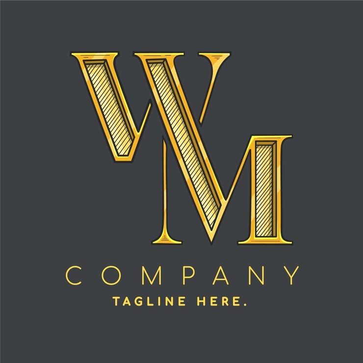 Vector Gratis template logo mw yang digambar tangan