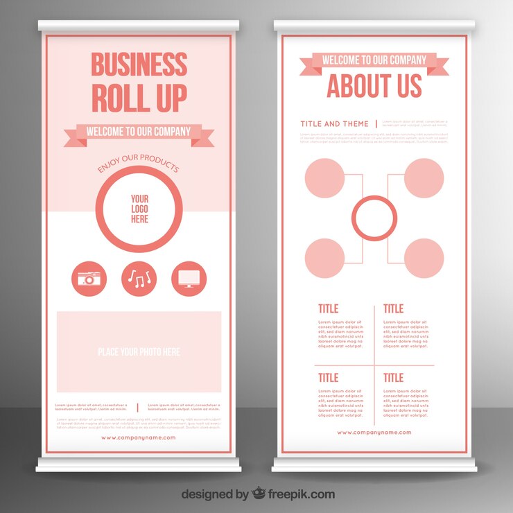 Vector Gratis template of business roll up in red tones