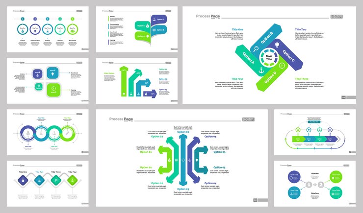 Vector Gratis ten business slide templates set