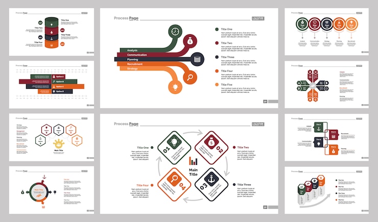 Vector Gratis ten business slide templates set