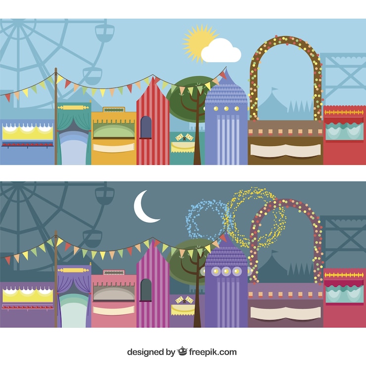Vector Gratis tenda pasar malam