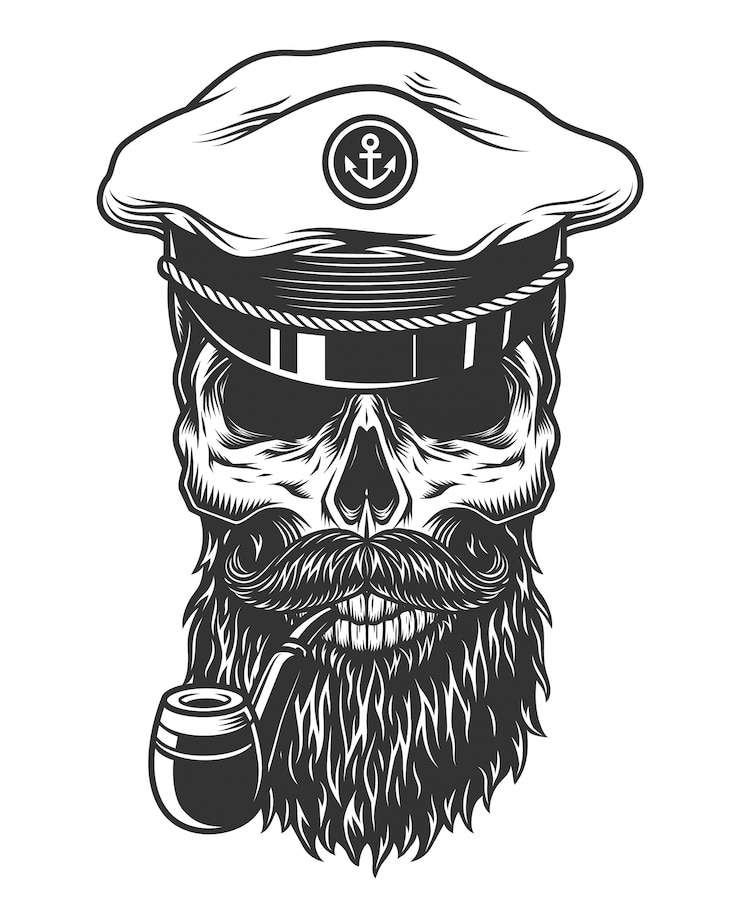 Vector Gratis tengkorak vintage monokrom