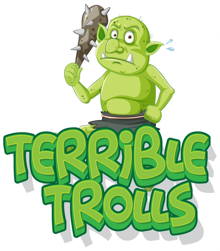 Vector Gratis terrible trolls logo on white background