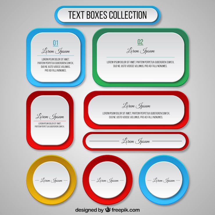 Vector Gratis text boxes template collection