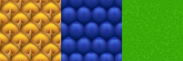 Vector Gratis textures of blueberries pineapple and lime peel