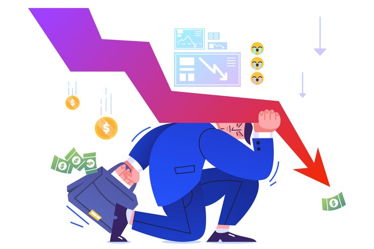Vector Gratis the financial crisis and business failure, down arrow pressure on the shareholder.