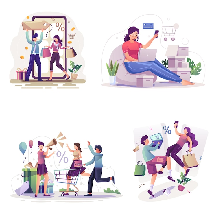 Vector Gratis the internet makes trading comfortable. the online store grew to an unprecedented pace