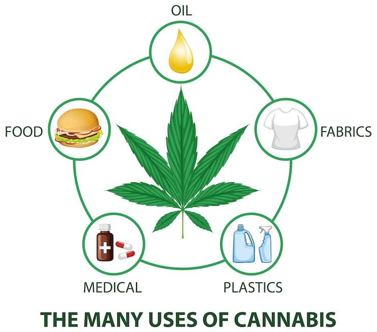 Vector Gratis the many uses of cannabis diagram