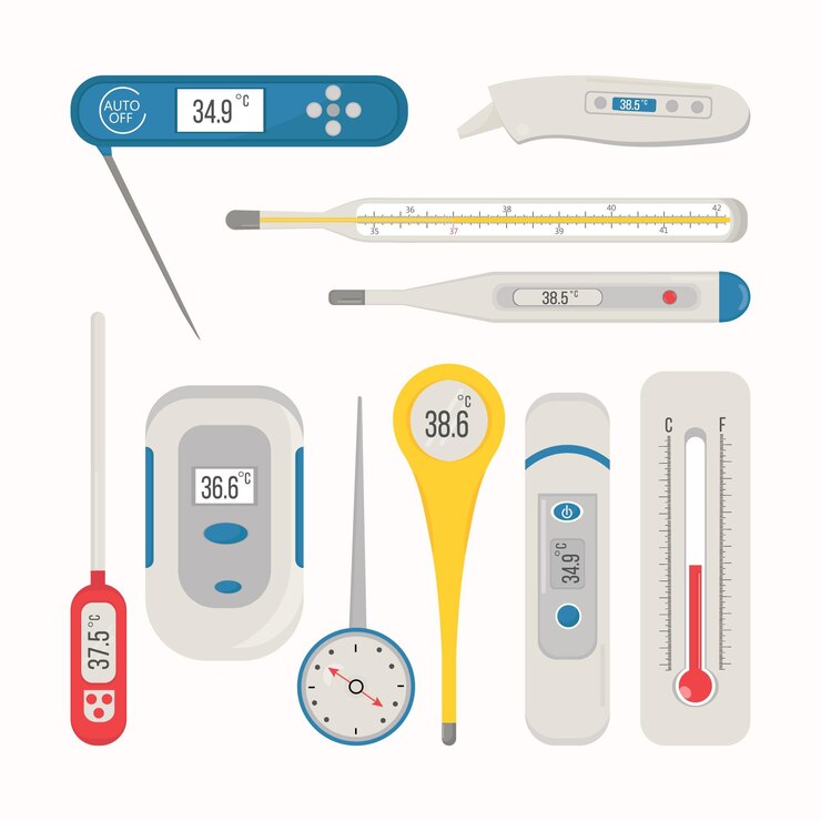 Vector Gratis thermometer types pack