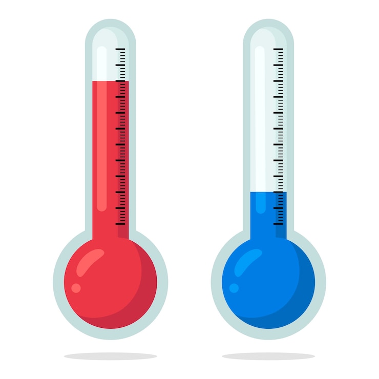 Vector Gratis thermometers hot and cold