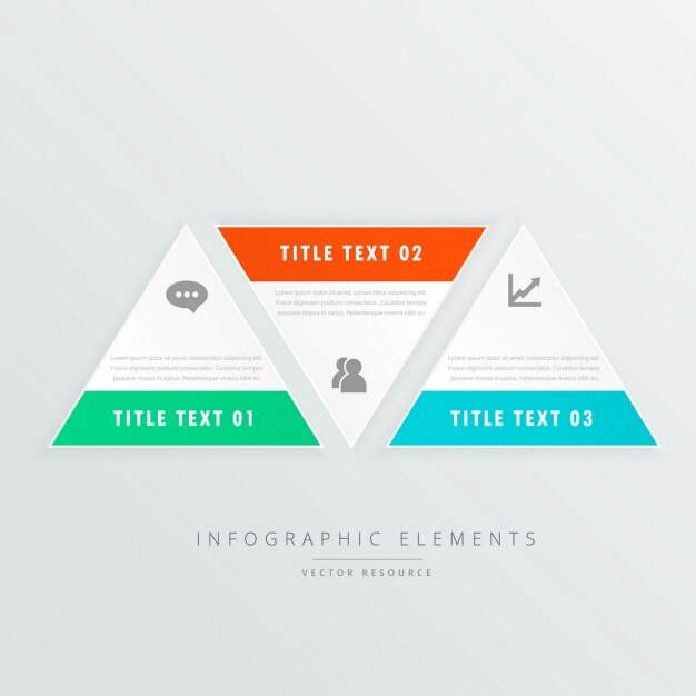 Vector Gratis three triangle shapes infographic with business icons