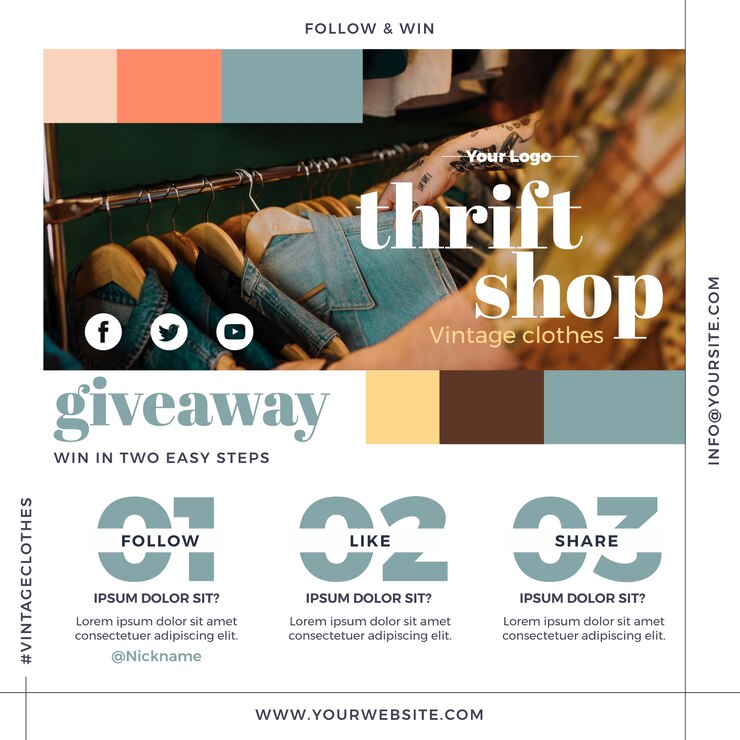 Vector Gratis thrift shop giveaway template
