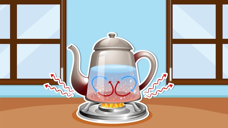 Vector Gratis thumbnail design with boiling water in kettle