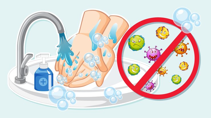 Vector Gratis thumbnail design with washing hands by water tap with soap
