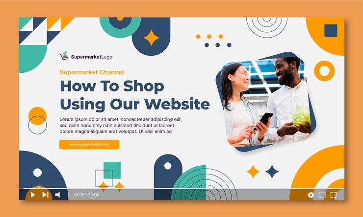 Vector Gratis thumbnail youtube supermarket datar