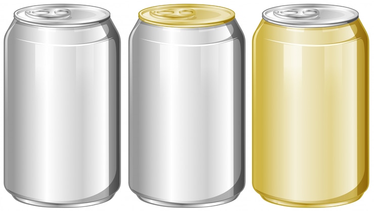 Vector Gratis tiga kaleng aluminium tanpa label
