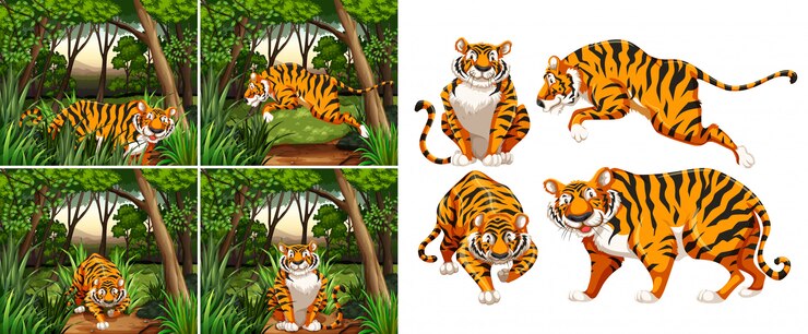 Vector Gratis tiger in the forest