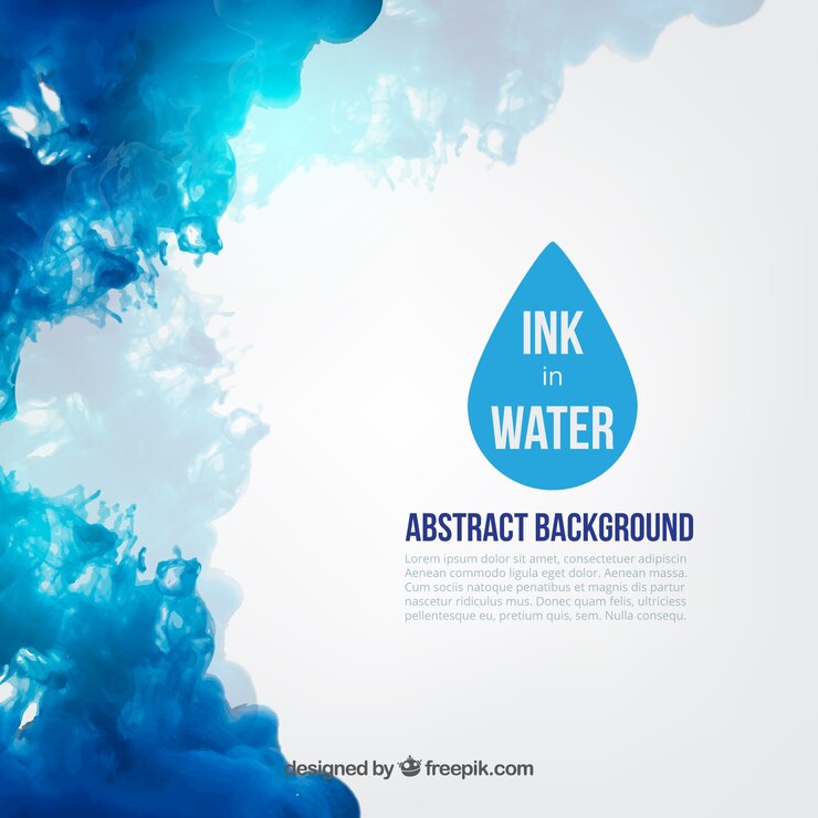Vector Gratis tinta biru di dalam air