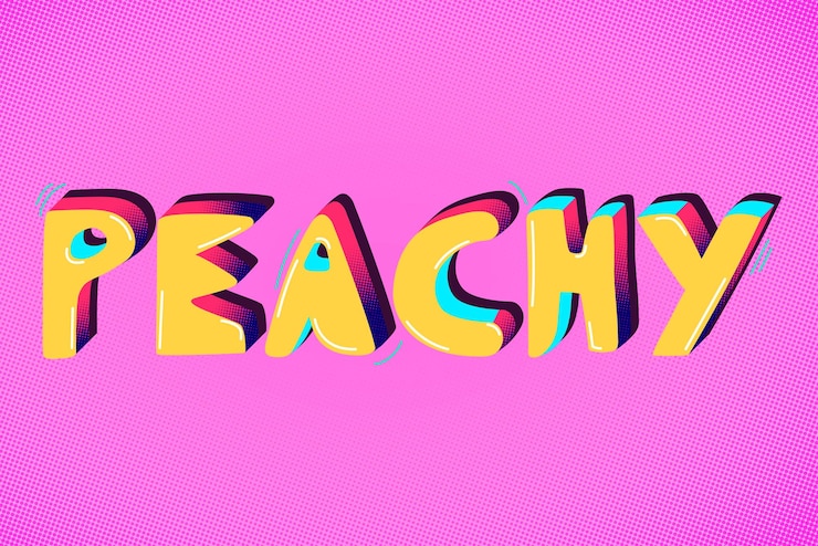 Vector Gratis tipografi slang gaya funky persik